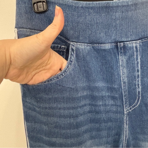 Halara Flex High Waisted Striped Wide Leg Track Jeans with Pockets Pageant Blue - Picture 7 of 11